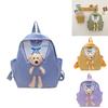 Trendy Cartoon Bear Nylon Backpack For Kids Breathable And Lightweight School Bag