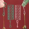 WTEMPO 10PCS Christmas Ball Decorative Hooks Christmas Tree Green Transparent Plastic Accessories Small S-shaped Hook Tool Pendant