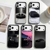 Black Performance Car Phone Case For iPhone17,16,15,14,13,12,11 Plus,Pro Max Black Border Silver  Plated Cover