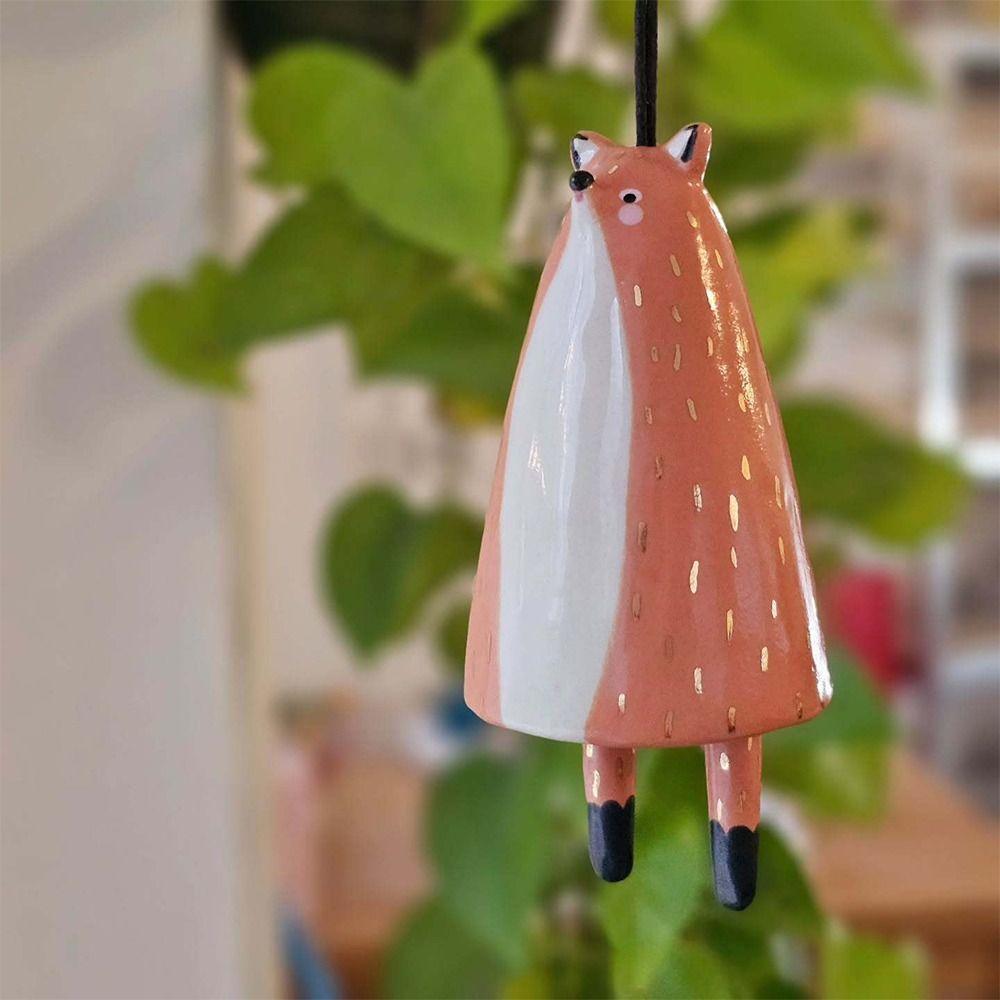 Hot Cute Ceramic Bells Collection Craft Handmade Simple Yard Pendant Cartoon Wind Chimes Home Decoration