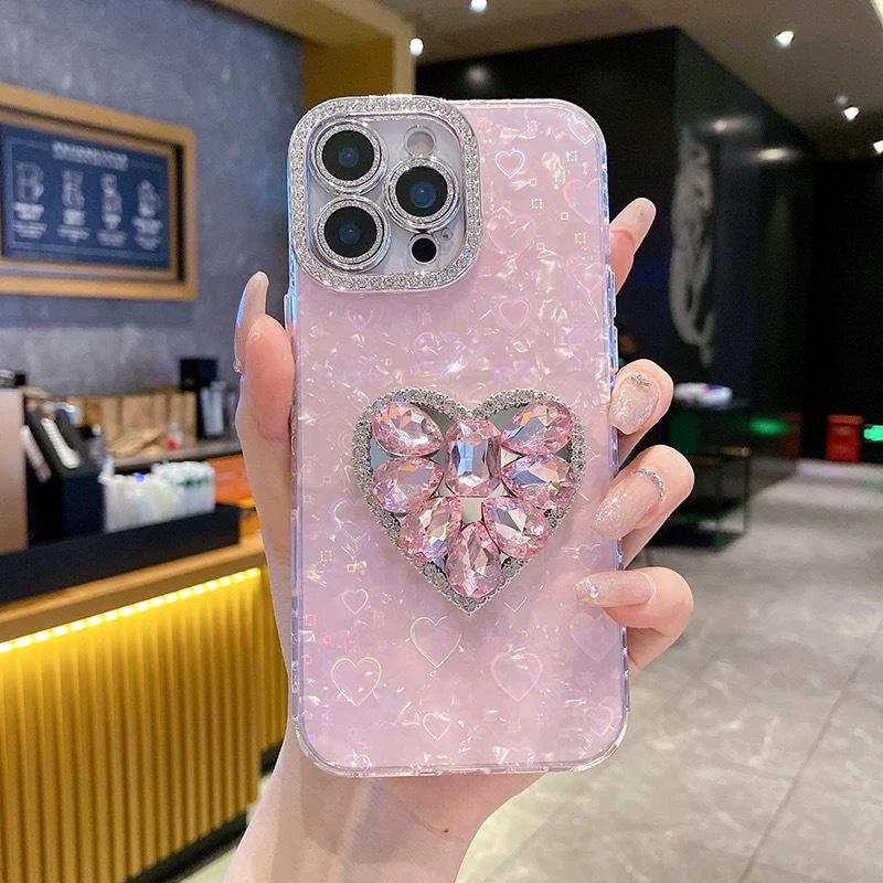 

Чехол для телефона с узором из ракушек и стразами в виде сердца для iPhone 17 Pro Max/15 Pro/IP11 13