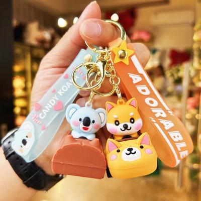 Creative Panda Car Keychain Cartoon Koala Figure Pendant Car Key Chain School Holiday Gift Holiday Gift Toy Cute Toy Hand Action