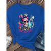 Women Cotton Short Sleeves T-shirts Don't Be Salty Women's Tee Colorful Sugar Skull Graphic Casual White Top