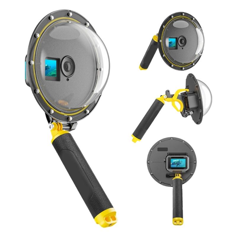 Underwater Split Level Dome Port For Action5/4/3 Cameras Waterproof Case with Floating Grip 30M Depth Protections