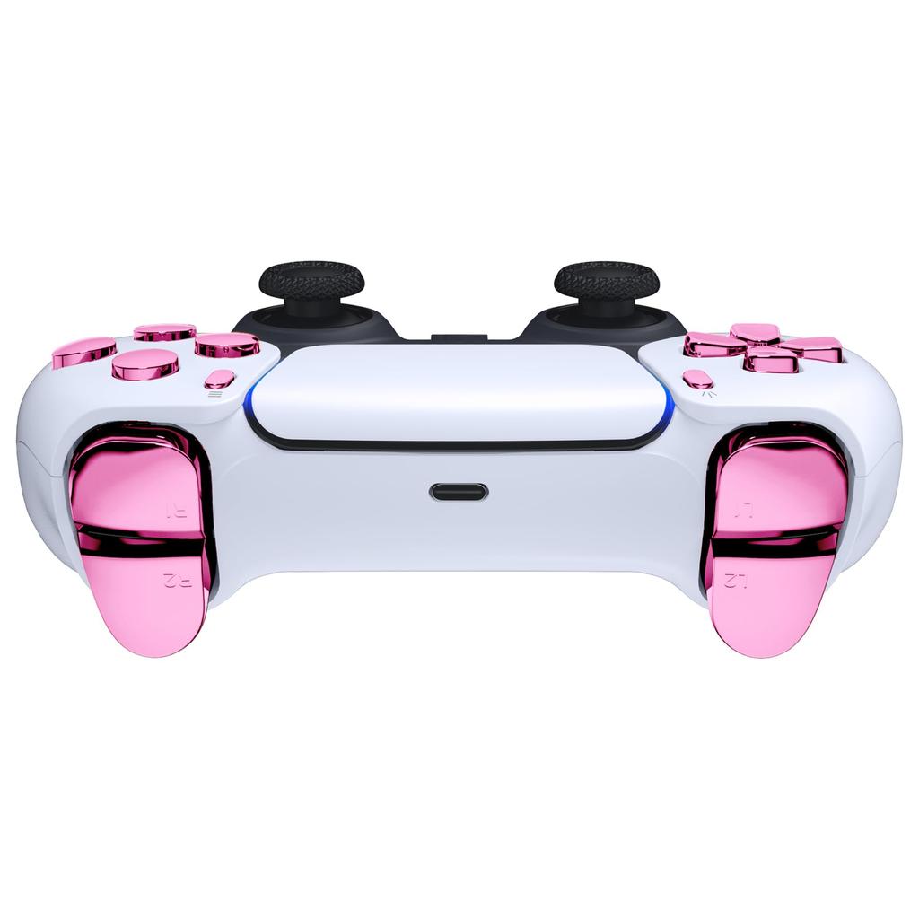 eXtremeRate Compatible with PS5 Controller Replacement R1L1R2L2 Trigger Share Option Face Full Set Button Compatible with Chrome PS5 Controller