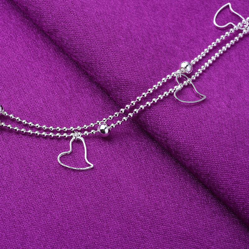 Available: European & American Silver-Plated Heart Anklets - Fashionable, Versatile, Exotic, and Sexy Heart-Shaped Foot Ornaments.