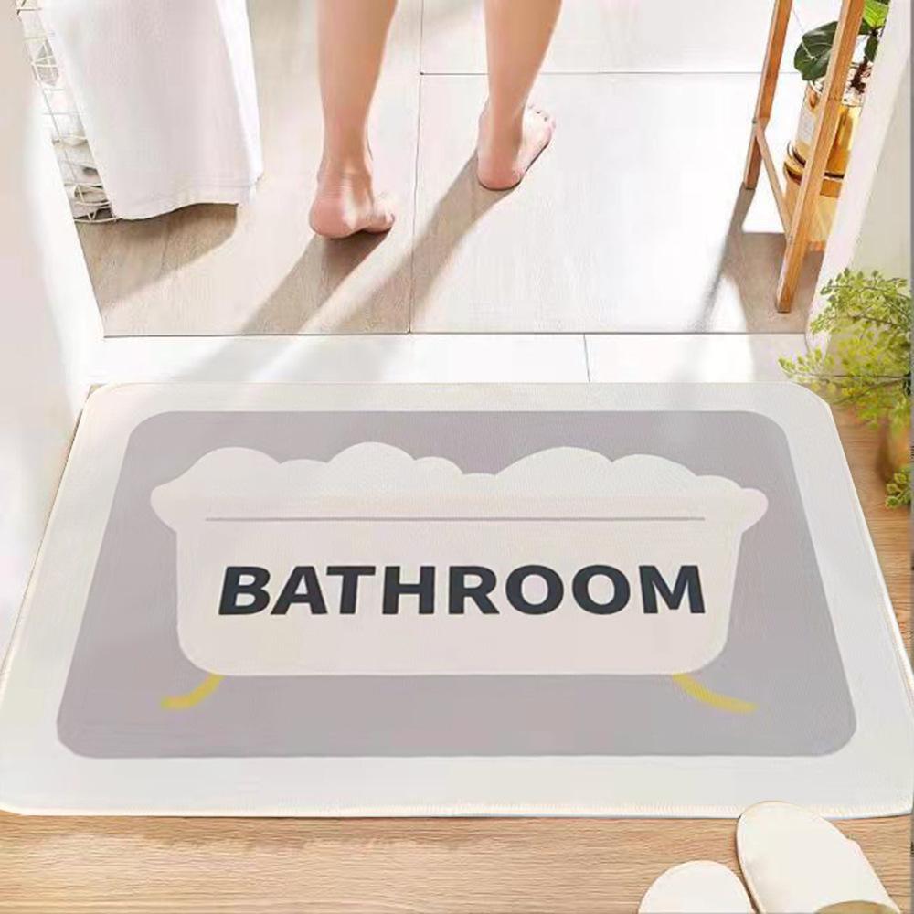 Cartoon Entrance Door Mats, Same Style Cute Pet Mats, Crystal Velvet Bathroom Mats