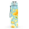 1PC Bright Yellow Daisy Floral Pattern Print 750ml Color Plastic Sports Water Bottle Leakproof Flip Straw Lid Suitable for Sports Office Home Use
