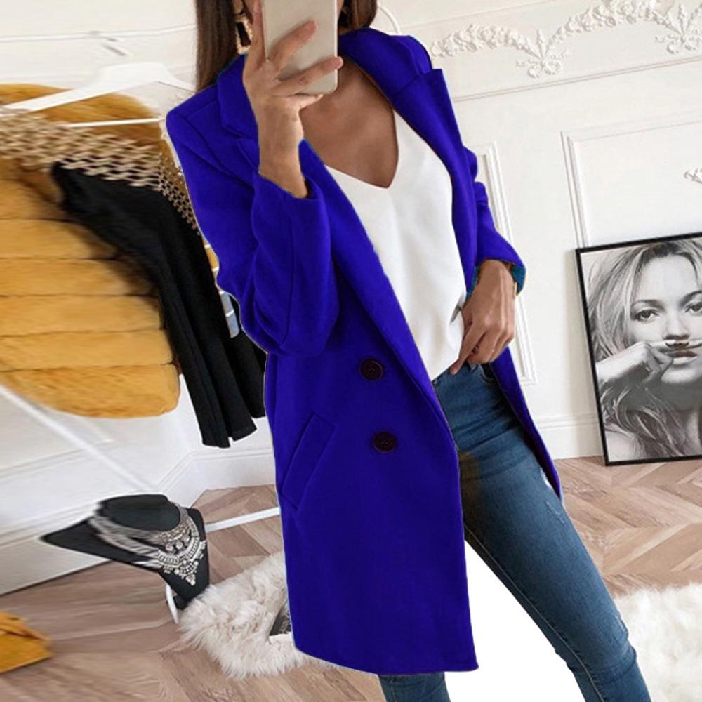 Women's Solid Color Lapel Mid-length Button Imitation Woolen Coat Spring Furry Outerwear Type 2024 Autumn Winter Plus Size New Faux Fur Coat