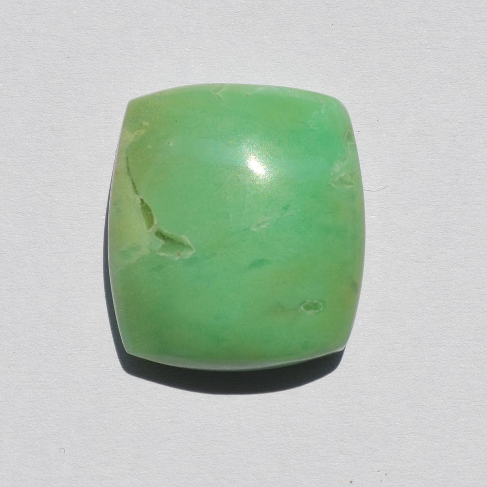 Chrysoprase Gemstone - Natural Chrysoprase Cabochon, Craft Supply, Jewelry Making, 26 Carats, Rectangle Shape, 22x19x7 MM