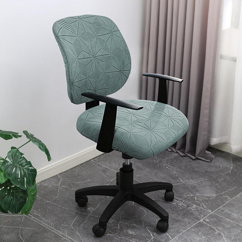 Stretch Elastic 2 Piece Universal Computer Chair Seat Cover Rotating Office Chair Slipcover For Home Office Workplace Use