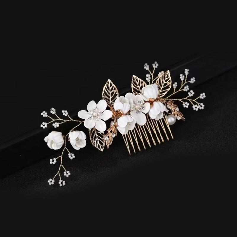 Stunning Wedding Hair Accessory Stylish Crystal and Flower Hair Accessory Hair Comb for Brides and Bridesmaids