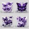 Purple Butterfly Fantasy PillowcasesLiving Room Sofa Cushion Cover, Soft and Comfortable, Bedroom Room Decoration