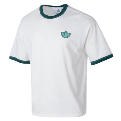 Originals Color Block Logo Print Comfortable Breathable Short Sleeve T-Shirt Men Tops White JI7485