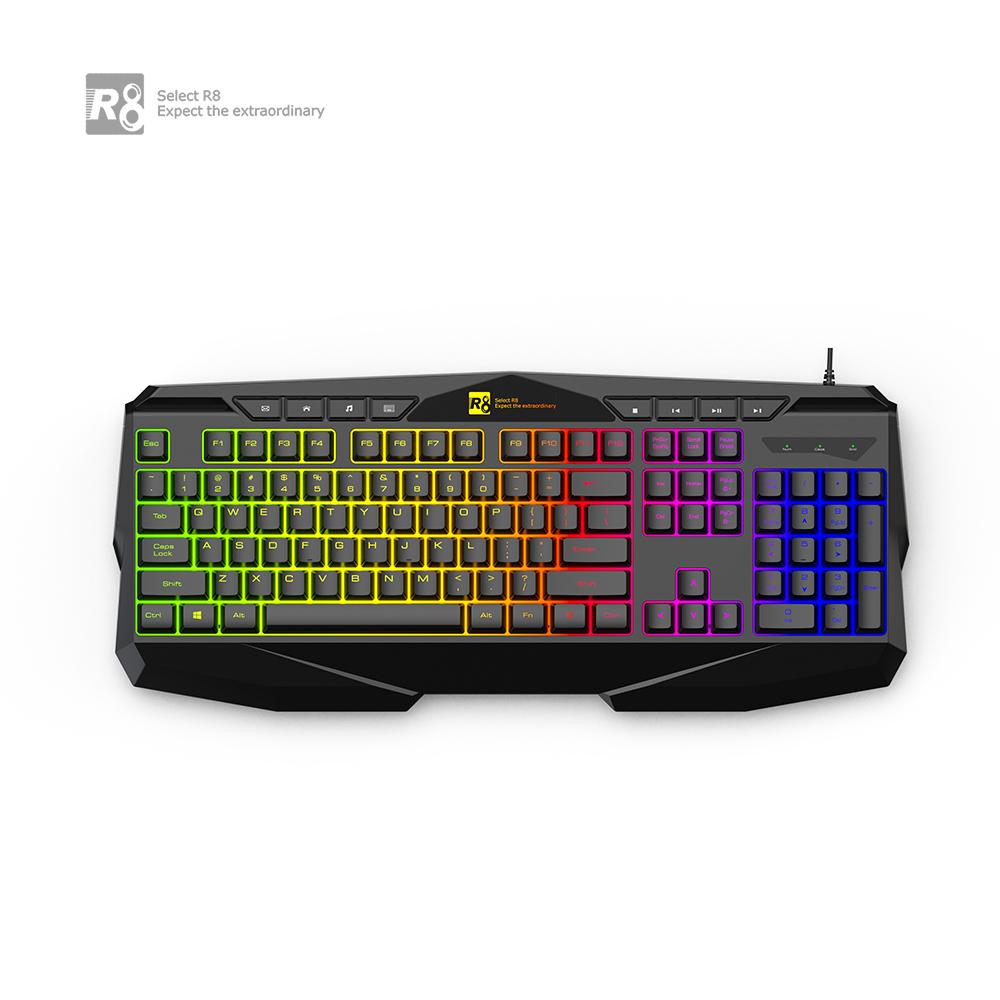 104 Keys Gaming Keyboard Wired Keyboard With RGB LED Back Light Middle Size Keyboard for PC Gamer