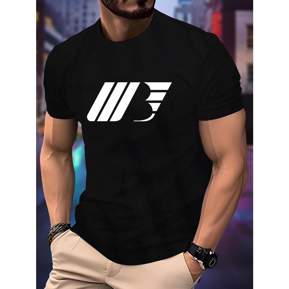 Men s Trendy Loose Fit Graphic Tee - High Street Casual Streetwear Summer Daily Print T-Shirt S