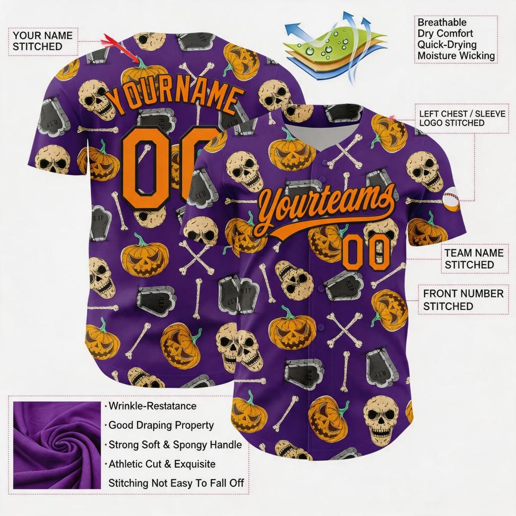 Custom Baseball for Halloween, Unisex Sports Top for Men and Women