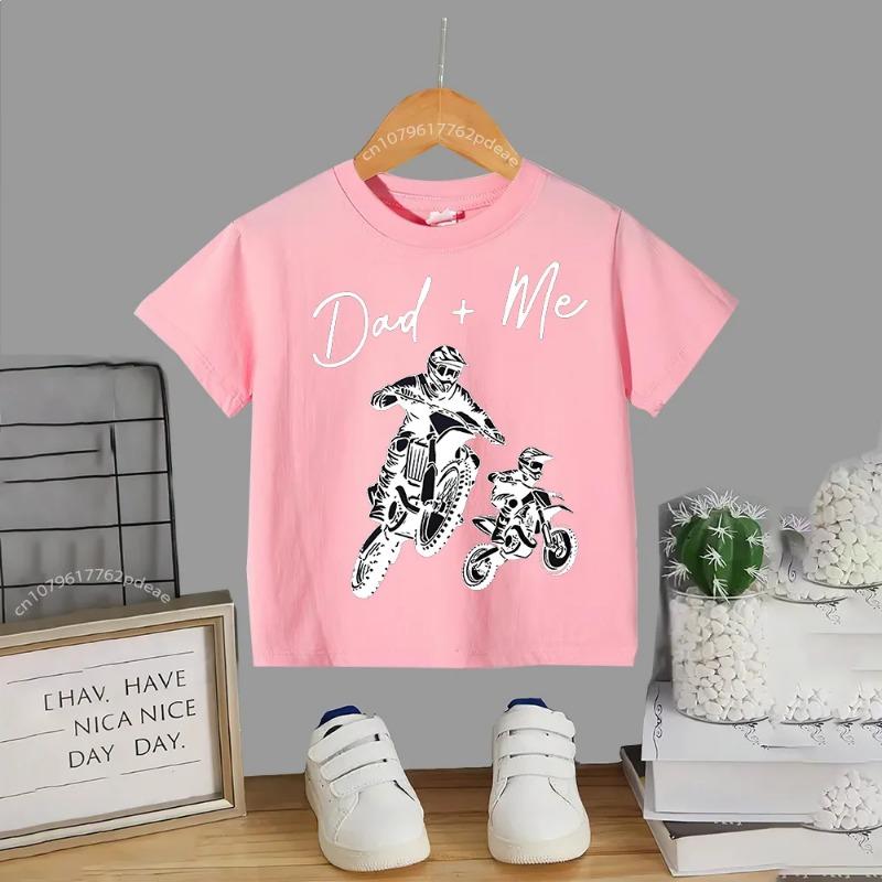 Kids outdoor motorcycle pattern summer short sleeved baby and toddler cotton T-shirt Boys girls comfortable casual top Cotton T-