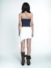 MLK Asymmetrical Lace Drape Skirt (White)
