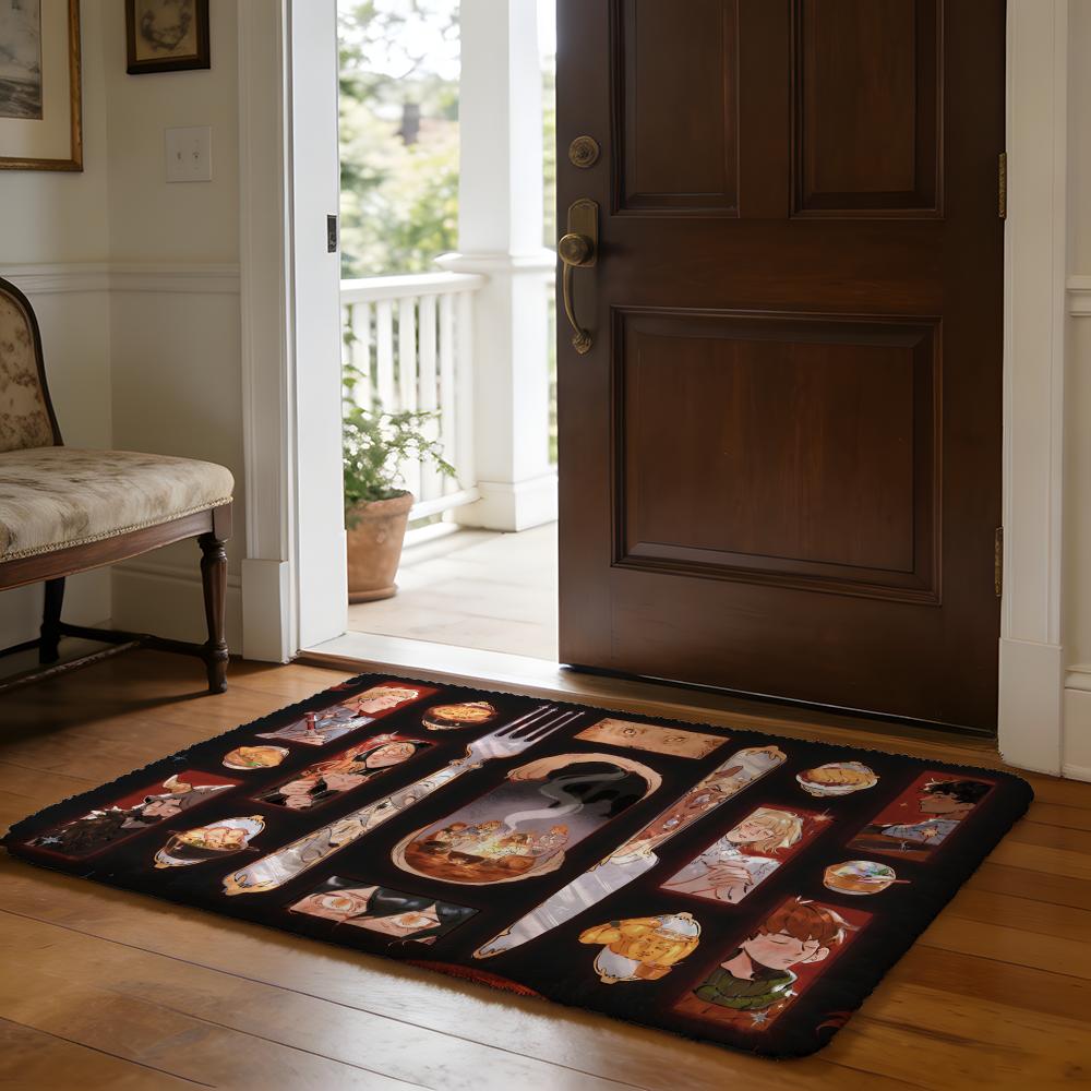 Anime Hot DDelicious In DDungeon Floor Mat Soft Flannel Absorbent Mat Non-Slip Rug Home Bedroom Bathroom