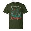 Christmas Greetings From Gruss Vom Krampus Festive Horror T-Shirt