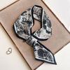 Multi-functional Women Silk Scarf Flower Print Ladies Neck Tie New Satin Silk Ribbons  Summer