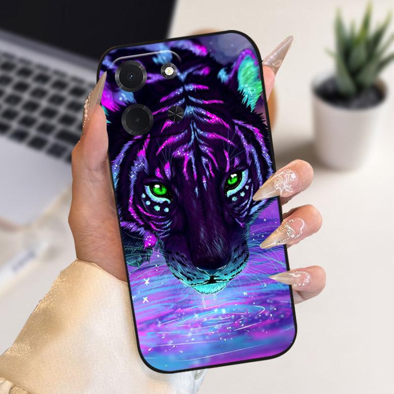 For Xiaomi Poco C85 5G Phone Case Luxury Lion Wolf Flower Printed Casing Soft Silicone TPU Back Cover For POCO C85 POCOC85 173mm