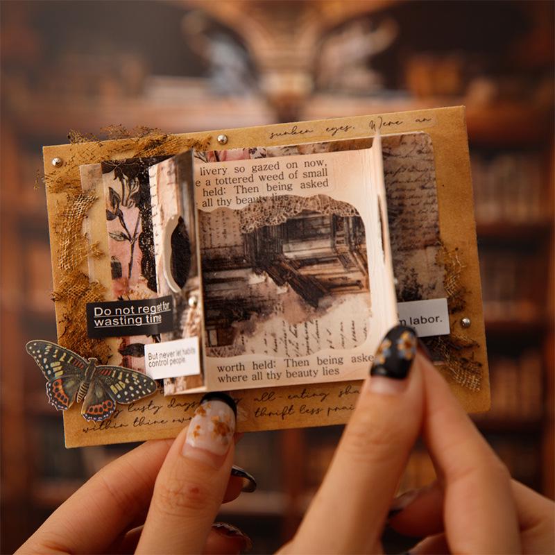 Beautiful Day: Retro European Style Paper Notes & DIY Tape for Collage Decor (6 Styles)