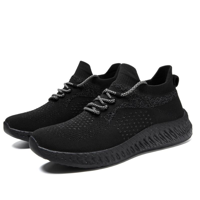 Spring new sports shoes trendy men's shoes lightweight breathable running shoes one pedal casual socks shoes