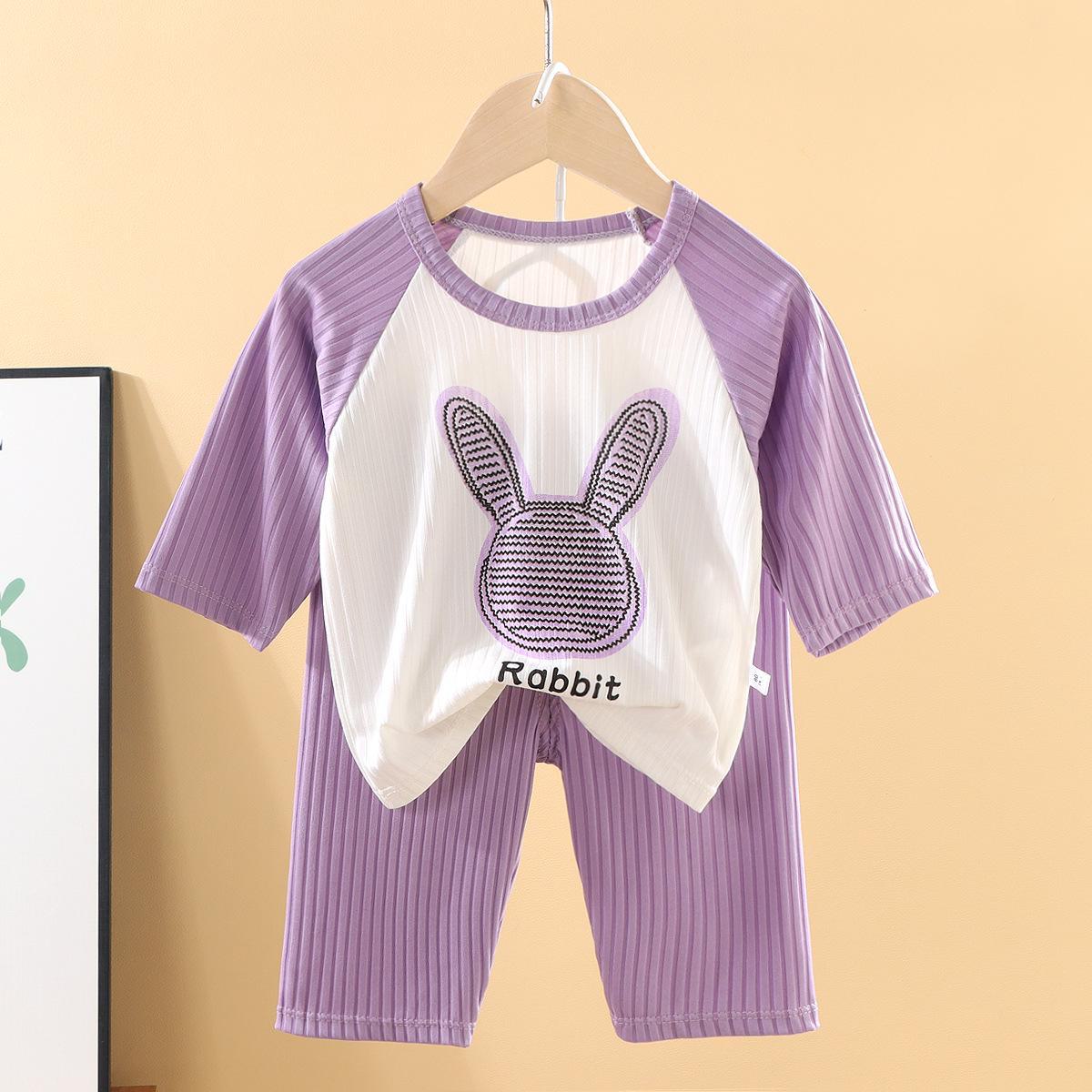 

Летняя детская пижама с рисунком 2024 года — с коротким рукавом, дышащая, для мальчиков и девочек 80cm