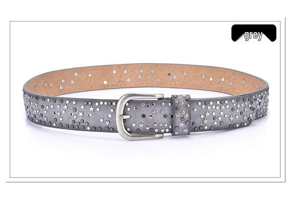 2021 Women's European Style Rivet Leather Waistband Jeans Belt