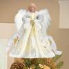Engel Baumspitze Rustikaler Flacher Engel Anhänger Weihnachtsbaumspitze Elegante Engel Statue Baumspitze Glänzend Für Innen Außen