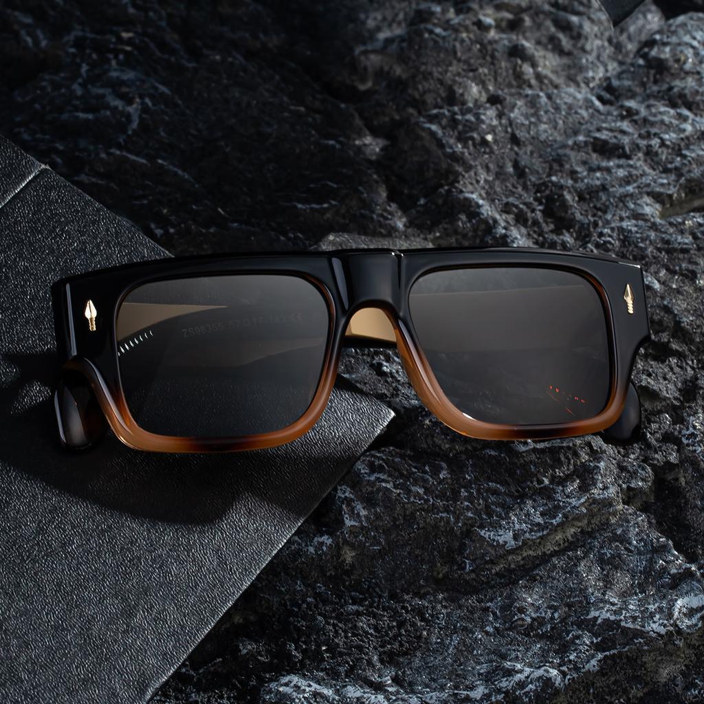 JYL TS Men's Retro Square Polarized - Unique Sun-Protective ZS-98355P