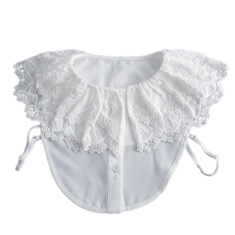 

Lace Floral Girls Lapel Accessories Embroidery Collar Flower Ancient Art Traditional Lace Shawl Collar Lapel 1