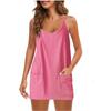 Vestito Canotta da Donna Senza Maniche con Tasche, Vestito Mini Casual Ampio