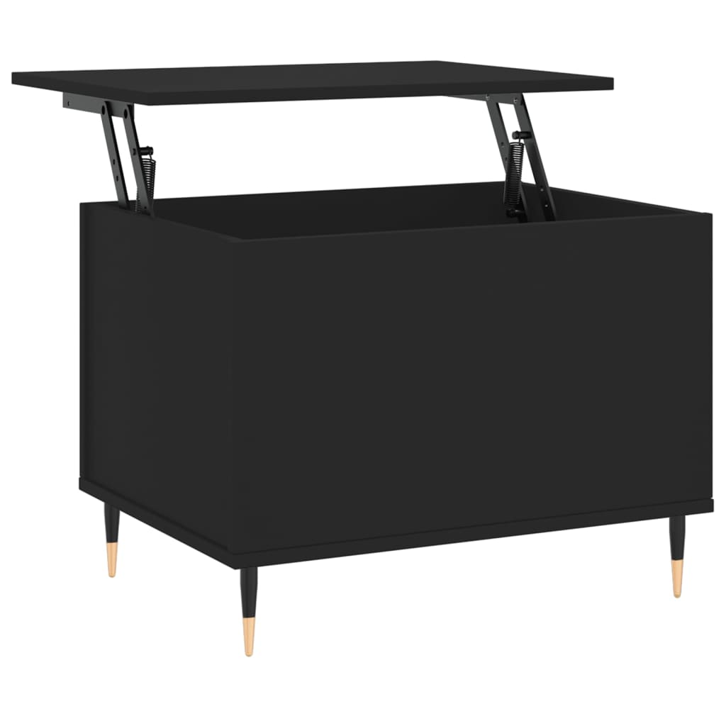  Coffee Table, Black, 60x44.5x45 Cm, Wood-based Material