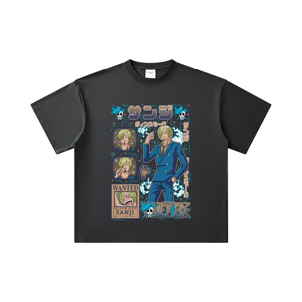260 GSM Double Yarn 32 Count 100% Cotton One Piece V59 Sanji Print Unisex Heavy Cotton T Shirt