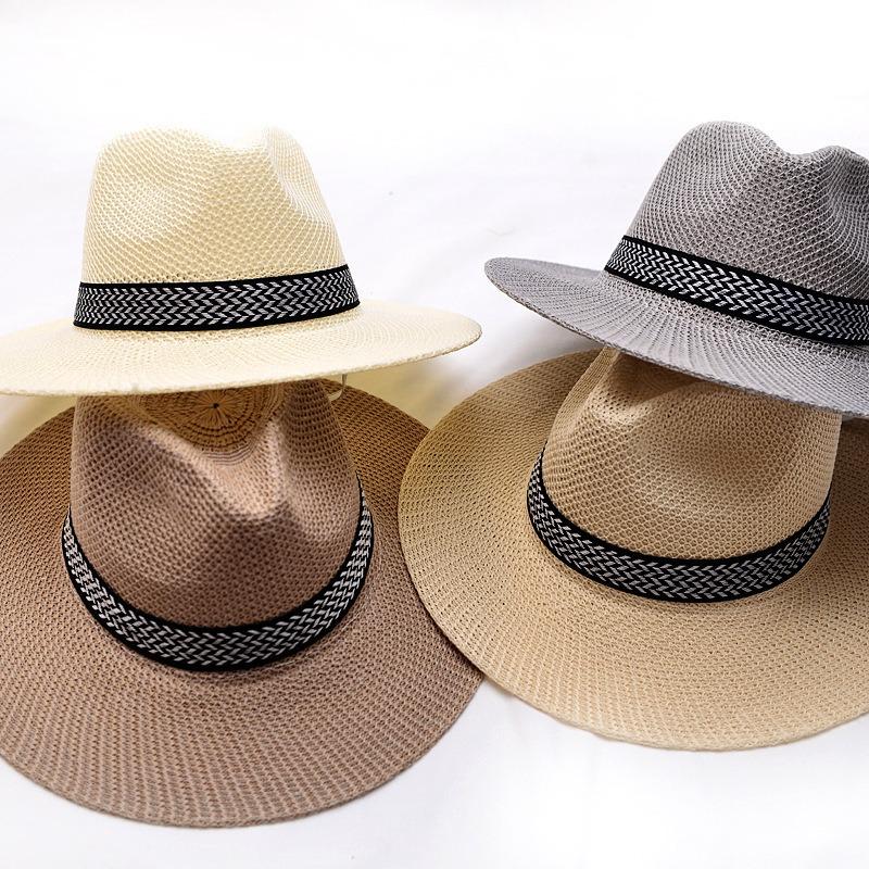 Middle-aged Hats Men's Summer Shading Straw Hats Middle-aged Men's Top Hats Sunscreen Hats Elderly Men's Sun Hats Dad's Cool Hats
