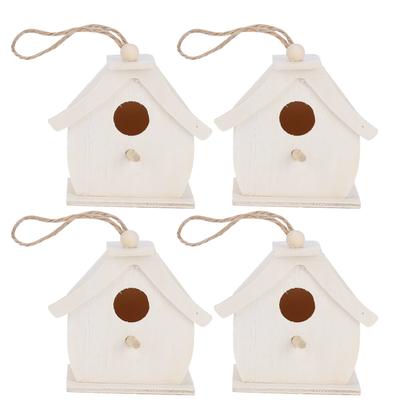 4 mini casette per uccelli in legno da appendere, nidi di uccelli, ornamenti per esterni, giardino, balcone, cortile