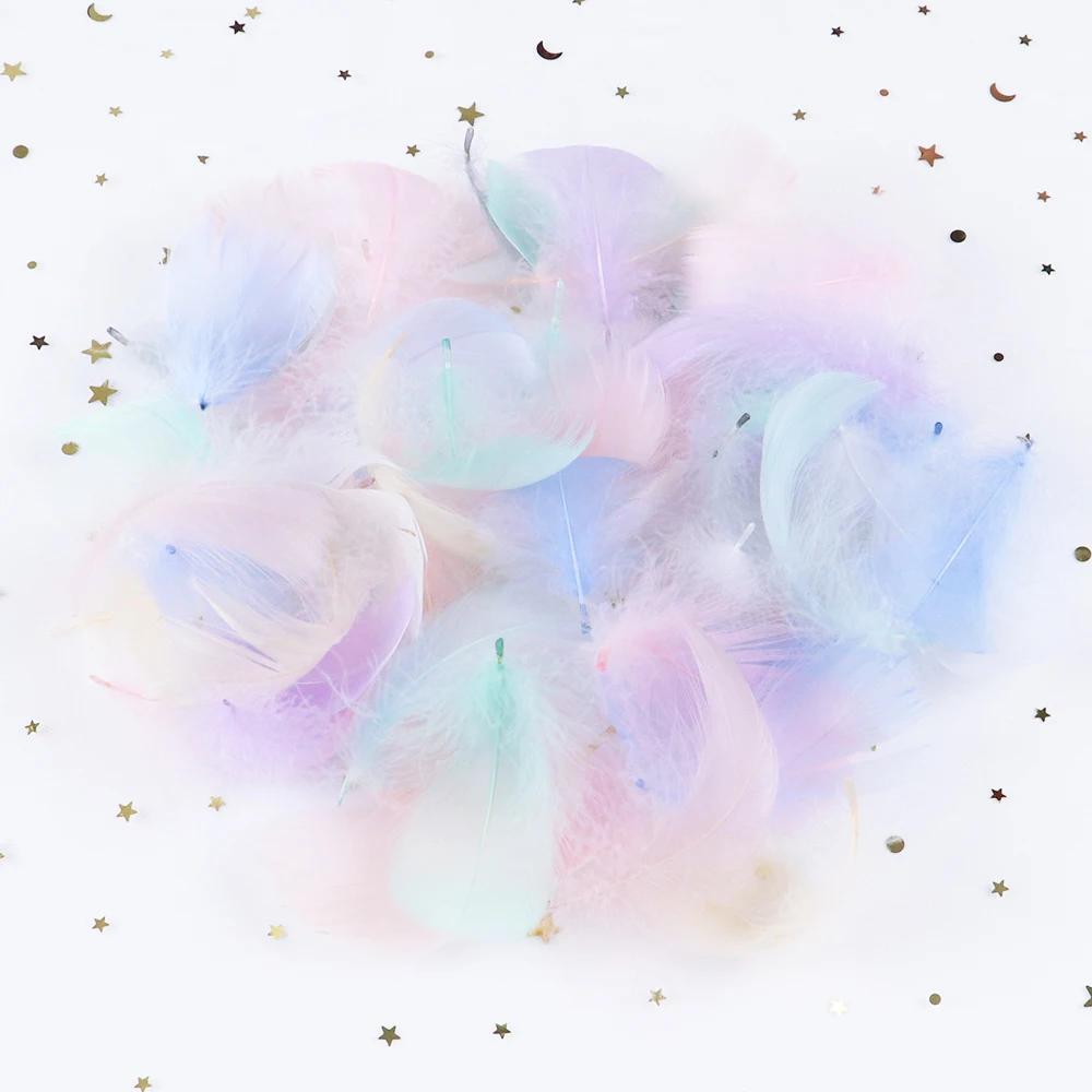 100 Stück Flauschige Gänsefedern für DIY Traumfänger Dekorationen Schmuckherstellung Feder Hochzeitsfeier Zubehör Handwerk Karneval