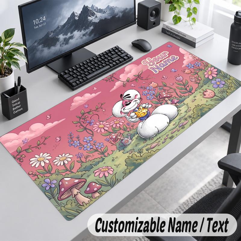 Diddl Personalized Large Mouse Pad Custom Name Text Extended Desk Mat Gaming Mousepad