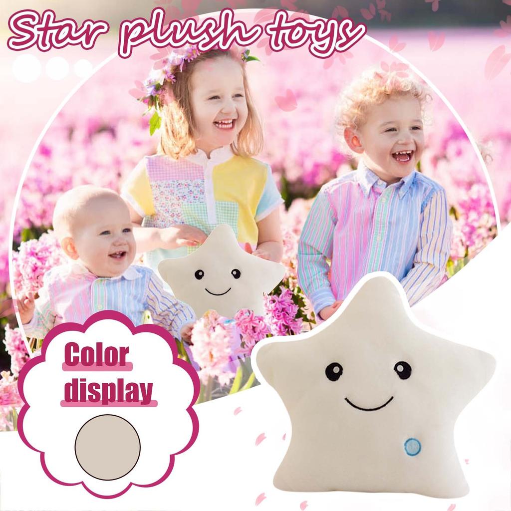 Colorful Five-pointed Star Luminous Glowing  Soft Plush Children Cute Toy