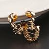Women Fashion Animal Scorpion Crystal Rhinestone Scarf Brooch Pin Party Jewelry