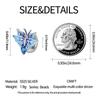 Original Charms Copper Plated Blue Butterfly Safety Fastener Beads Fit Bracelet Women Jewelry Making Diy Gift