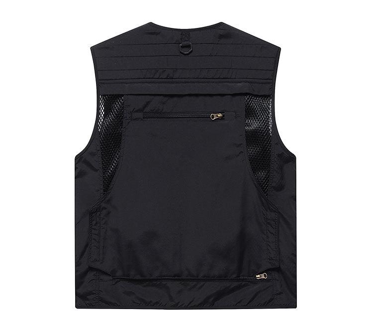 Men's Multi-Pocket Outdoor Fishing Photography Vest, V-Neck Sleeveless Plus Size Workwear 7898 Thin Design