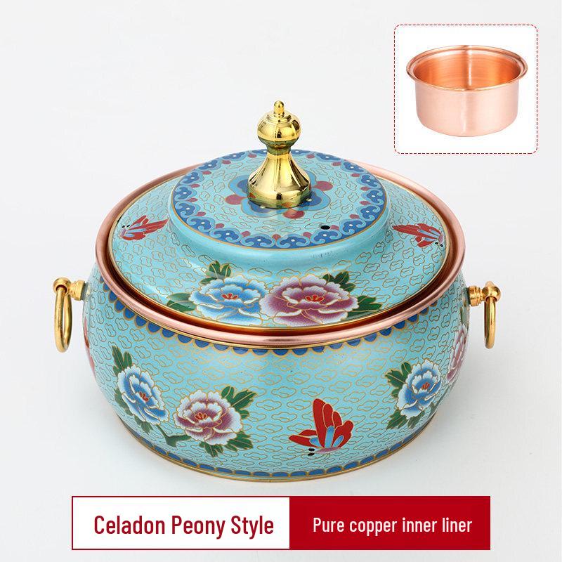 DM Cloisonne Copper Electric Hotpot Set