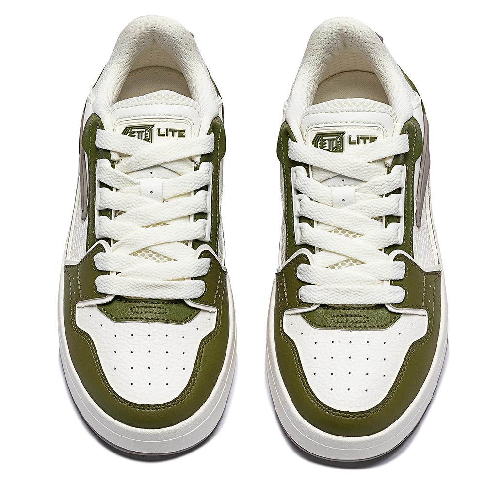 Anta Street Fun Lite Lifestyle Series Trendy Versatile Slip Resistant Durable Low Top Skate Shoes Women sneaker White Green 122518071R-5