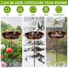 Bird Bath for Garden Metal Standing Bird Bath Feeder Bowls with 5 Prongs Stakes Easy to Install for Patio Outside Yard Decor