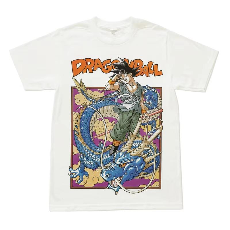 2026 Summer Dragon Ball Retro High Quality Pure Cotton T-Shirt Casual Super Saiyan Print Unisex Tee for Unisex Women Kids Ins