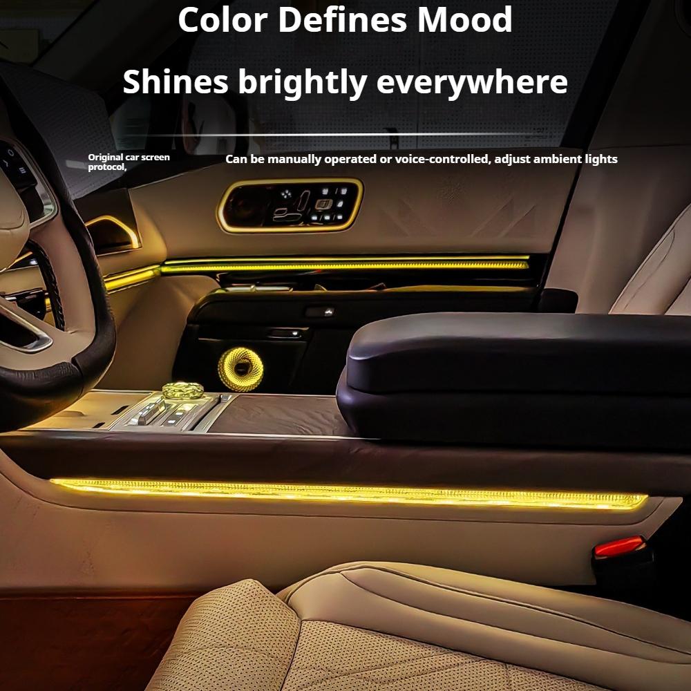 Fit For ZEEKR 9X 2025 Car Specialized Center Console Armrest Ambient Light Crystal Trim Strip Interior Modification Auto